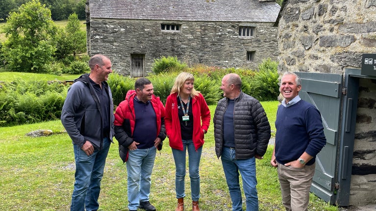 An image of the Turner brothers who renovated Tŷ Mawr in the 1980s on site during an open day in 2024